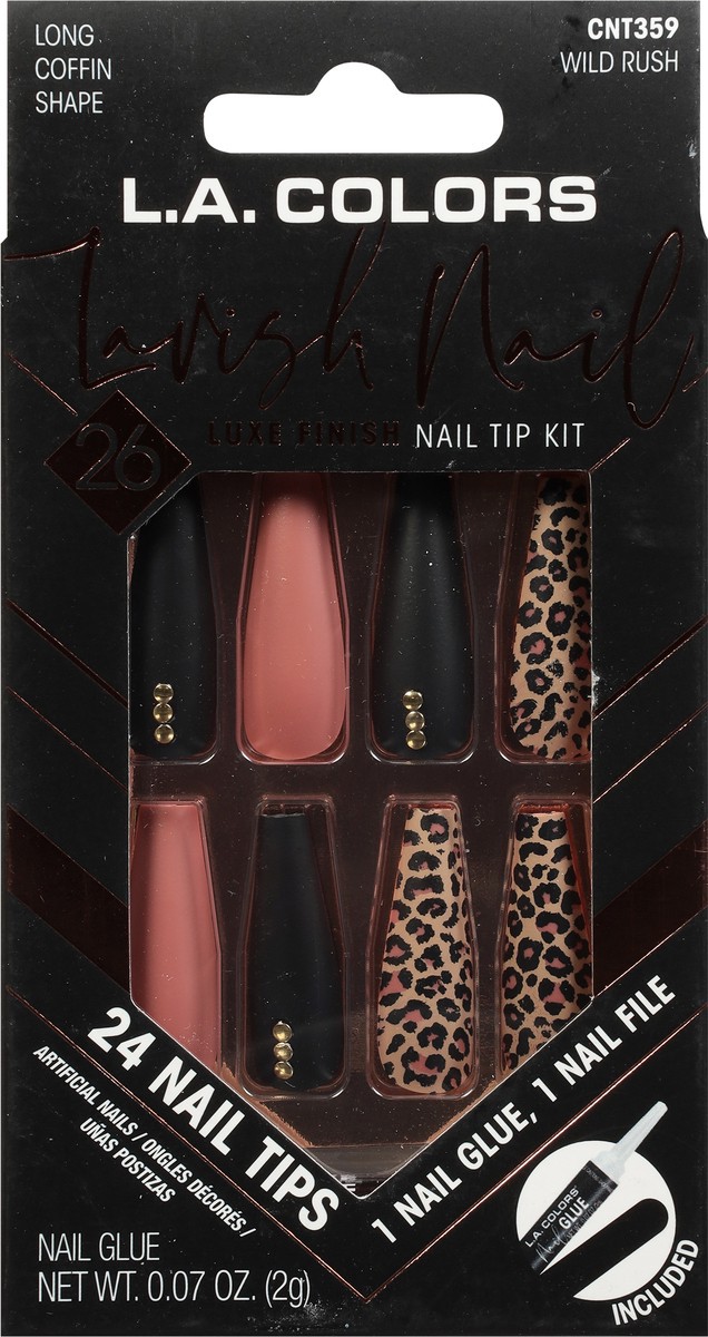slide 3 of 9, L.A. Colors L A Colors Nail Frill Nail Tips Wild Rush, 1 ct