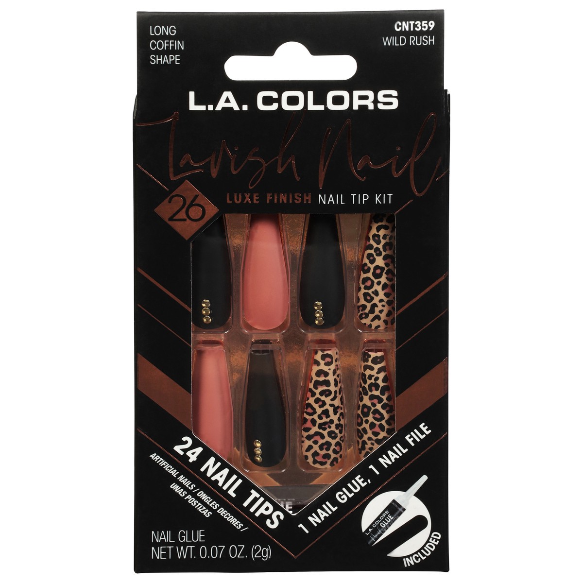 slide 1 of 9, L.A. Colors L A Colors Nail Frill Nail Tips Wild Rush, 1 ct