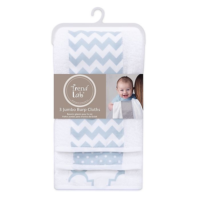 slide 1 of 2, Trend Lab Jumbo Burp Cloth Set - Blue Sky, 3 ct