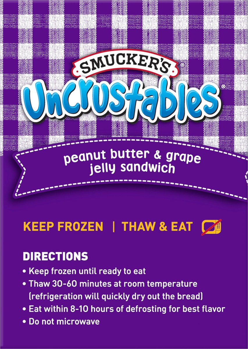 slide 8 of 11, Smucker's Uncrustables Peanut Butter & Grape Jelly Sandwich, 15-Count Pack, 15 ct; 2 oz