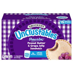 Smucker's Smucker’s Uncrustables Peanut Butter & Grape Jelly Sandwiches, 15 Count, 2 Oz. Each, Frozen