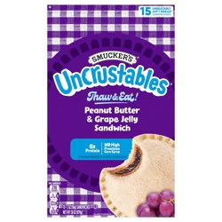 Smucker''s Smucker’s Uncrustables Peanut Butter & Grape Jelly Sandwiches, 15 Count, 2 Oz. Each, Frozen