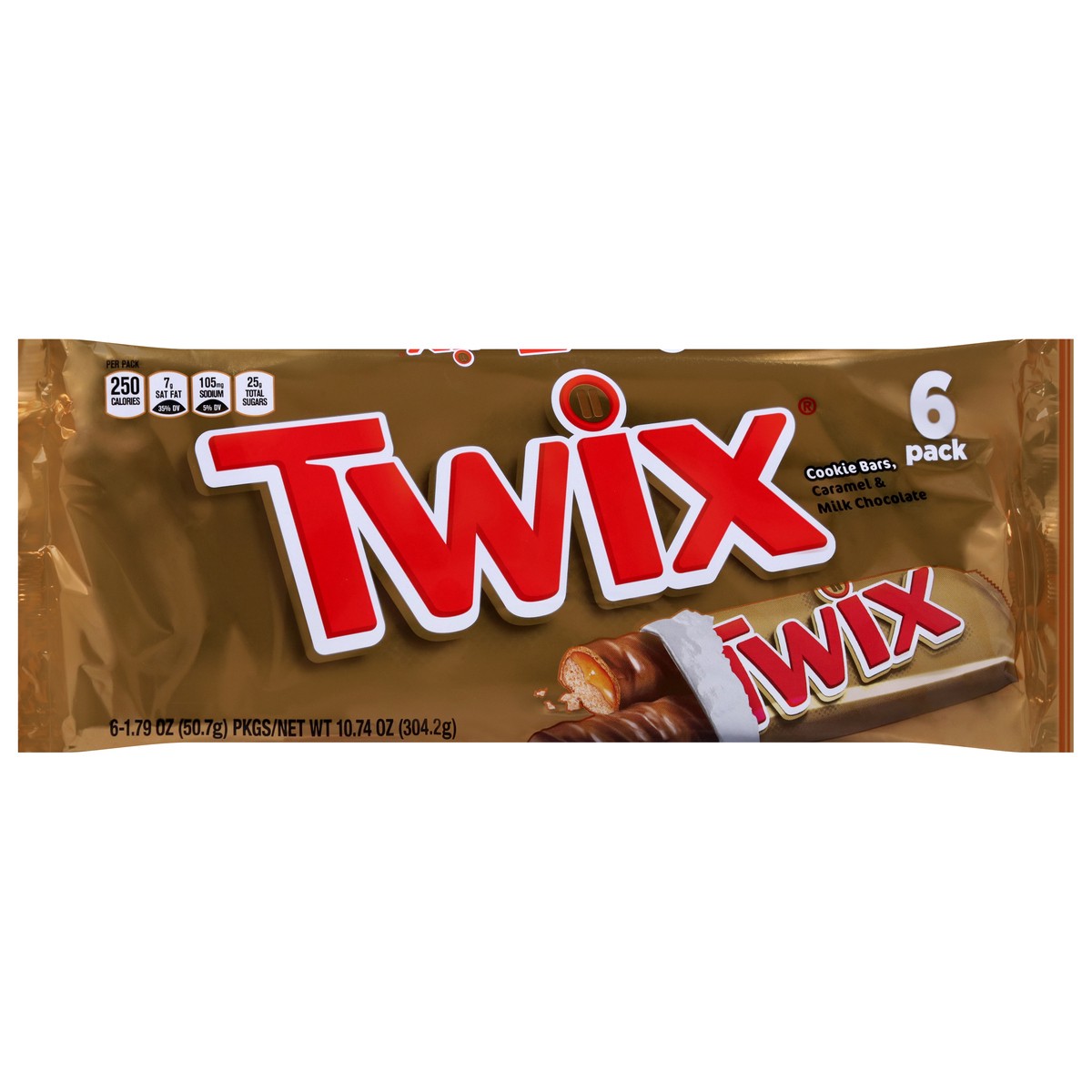 slide 3 of 4, TWIX Caramel & Milk Chocolate Cookie Bars 6 - 1.79 oz Packages, 6 ct