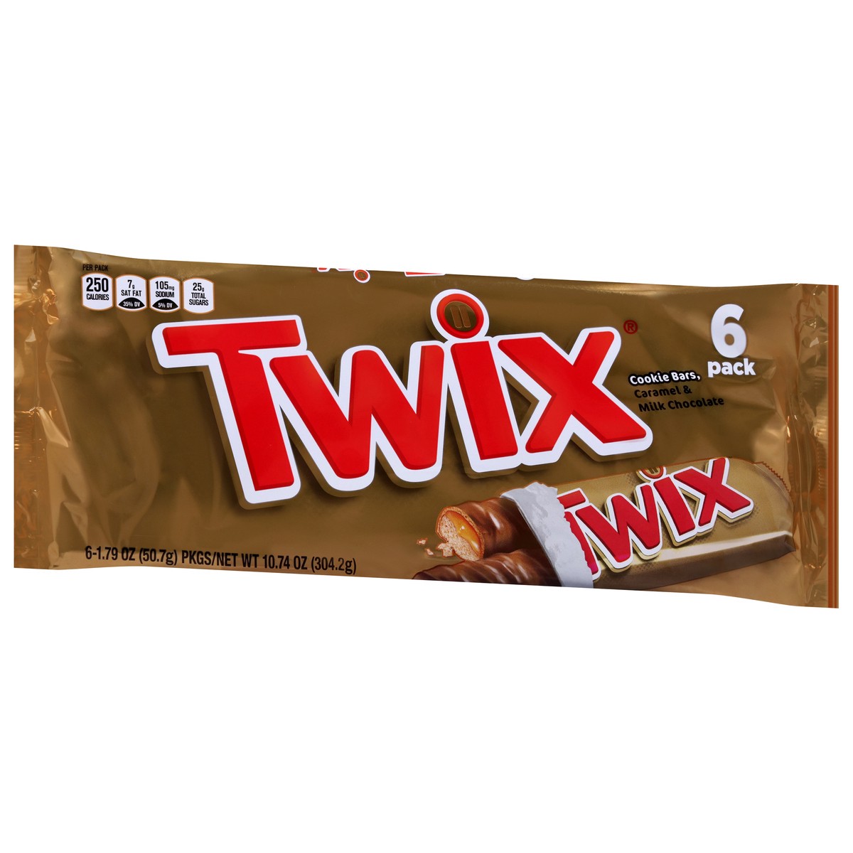 slide 2 of 4, TWIX Caramel & Milk Chocolate Cookie Bars 6 - 1.79 oz Packages, 6 ct