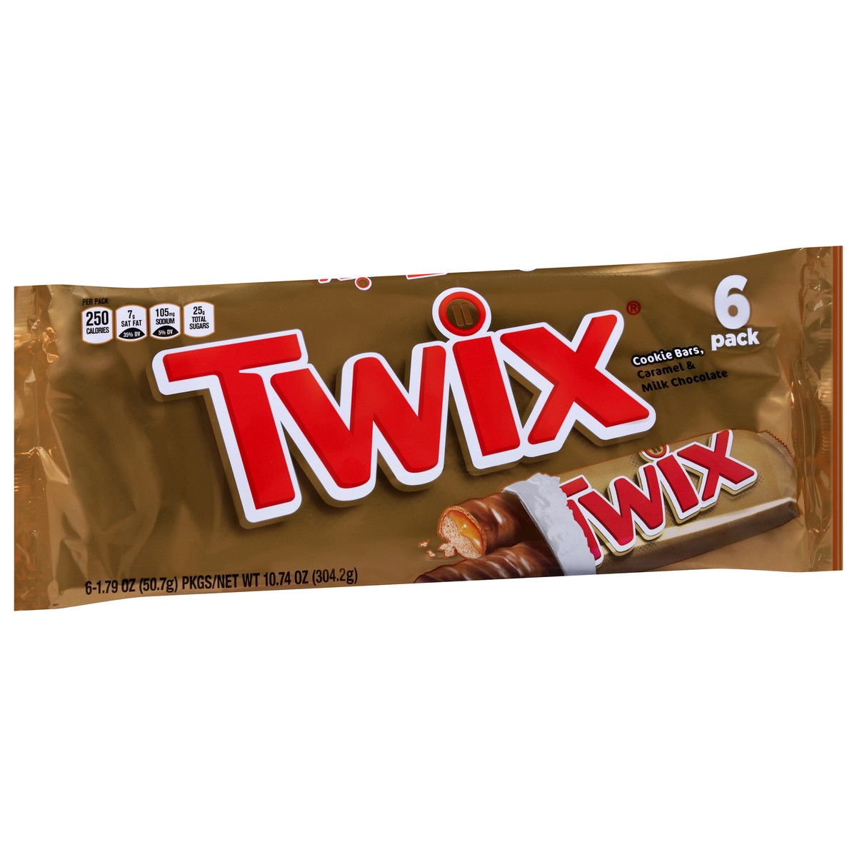 slide 4 of 4, TWIX Caramel & Milk Chocolate Cookie Bars 6 - 1.79 oz Packages, 6 ct