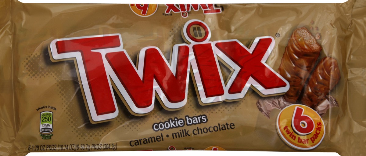 slide 1 of 4, TWIX Caramel & Milk Chocolate Cookie Bars 6 - 1.79 oz Packages, 6 ct