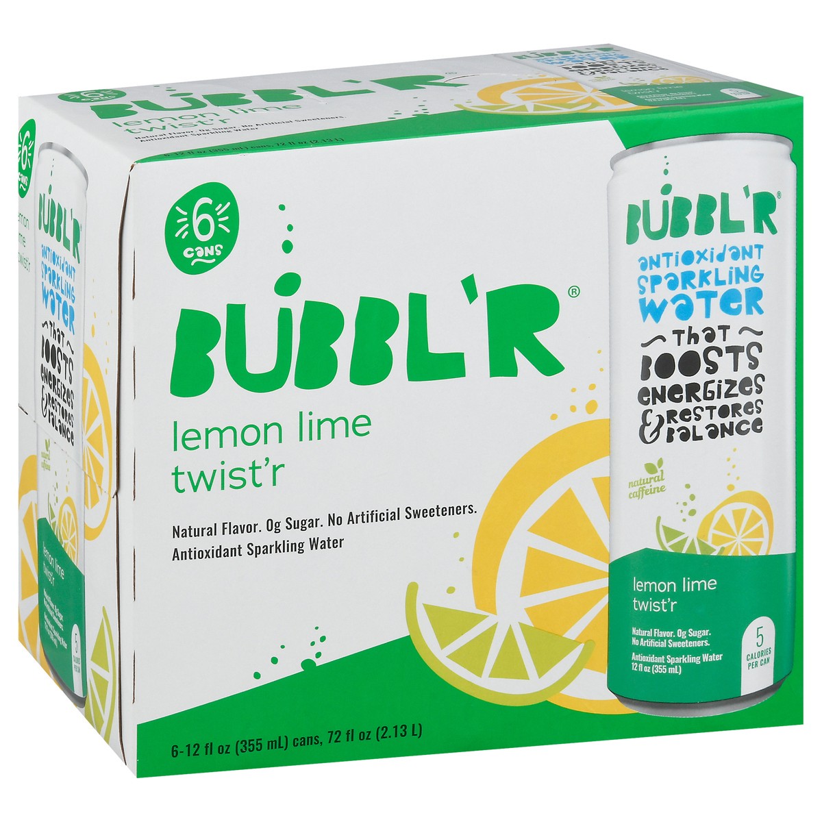 slide 5 of 9, BUBBL'R Antioxidant Sparkling Water - lemon lime twist'r / - 6 ct; 12 fl oz, 6 ct; 12 fl oz