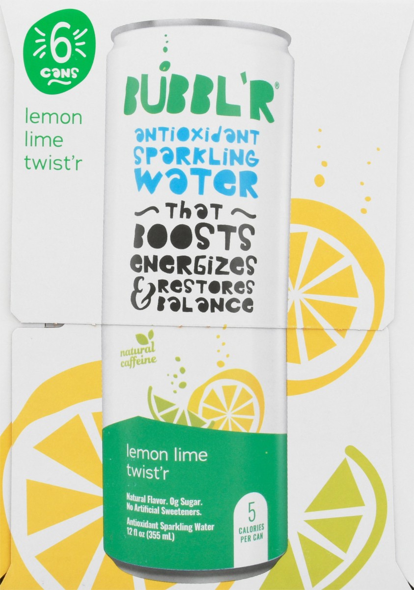 slide 3 of 9, BUBBL'R Antioxidant Sparkling Water - lemon lime twist'r / - 6 ct; 12 fl oz, 6 ct; 12 fl oz