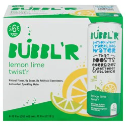 BUBBL'R Antioxidant Sparkling Water - lemon lime twist'r / - 6 ct; 12 fl oz