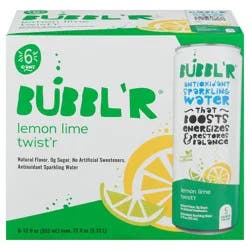 BUBBL'R Antioxidant Sparkling Water - lemon lime twist'r / - 6 ct; 12 fl oz