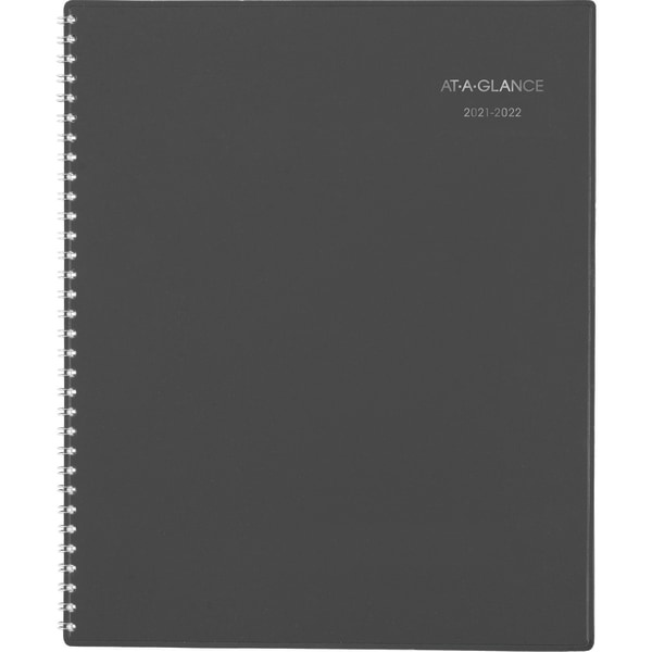 slide 1 of 1, At-A-Glance Dayminder Academic Monthly Planner, 8-1/2'' X 11'', Charcoal, July 2021 To June 2022, Ayc47045, 1 ct