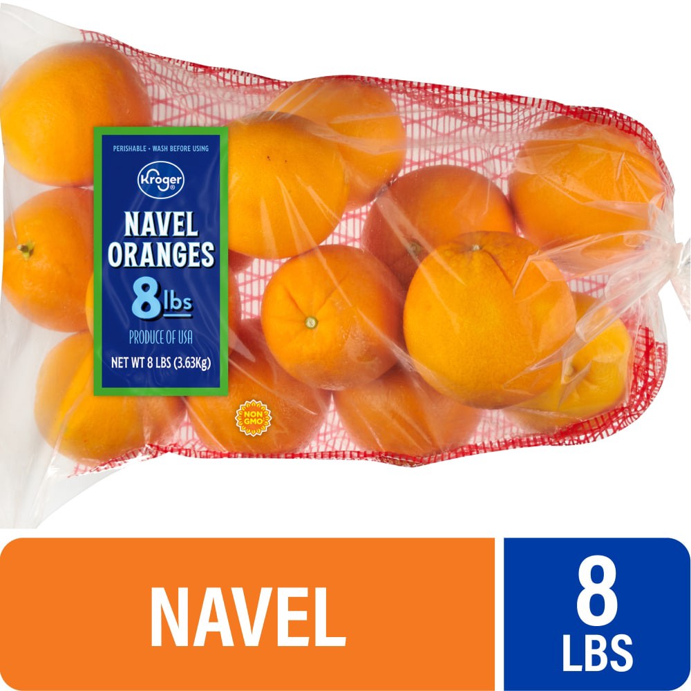slide 1 of 5, Kroger Navel Oranges, 8 lb