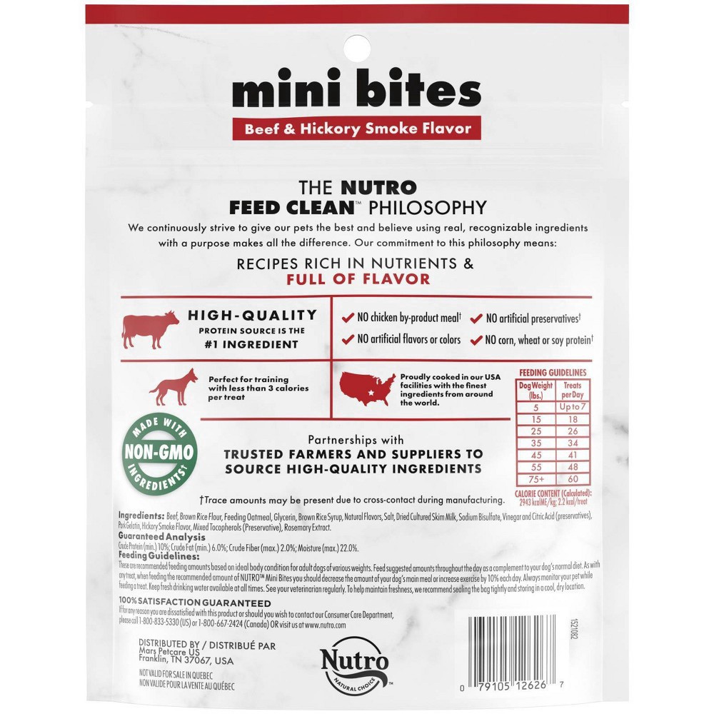 slide 4 of 4, Nutro Natural Choice Mini Bites Beef & Hickory Smoke Flavor Treats for Dogs 8 oz, 8 oz