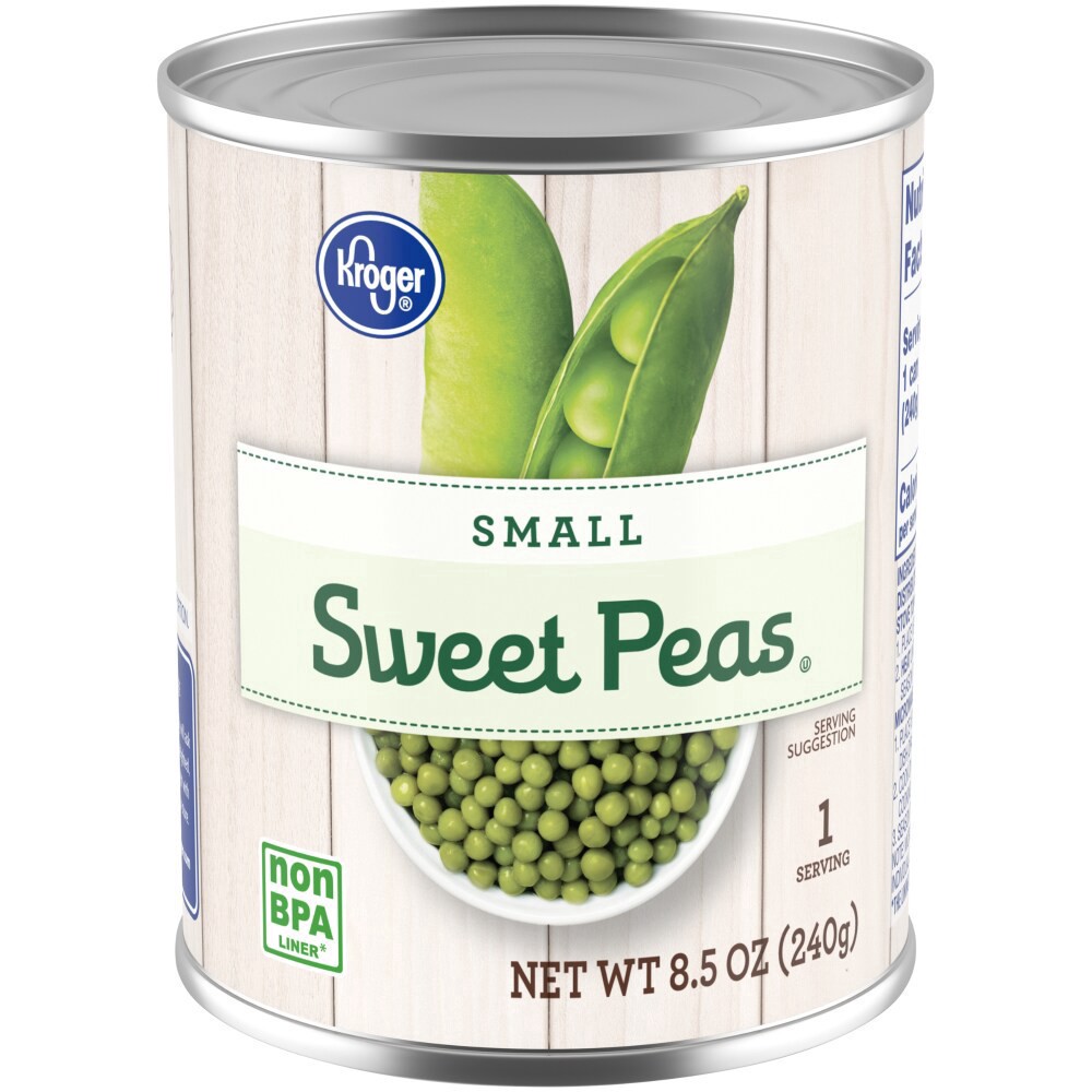 slide 2 of 3, Kroger Small Sweet Peas, 8.5 oz