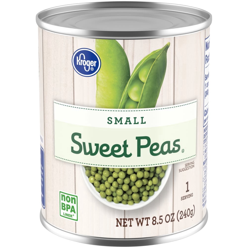 slide 1 of 3, Kroger Small Sweet Peas, 8.5 oz