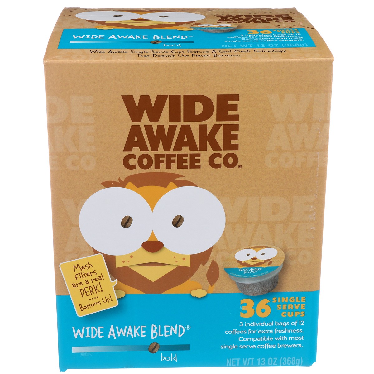 slide 4 of 12, Wide Awake Bold Roast Wide Awake Blend 100% Arabica Coffee Single Serve Cups - 13 oz, 13 oz