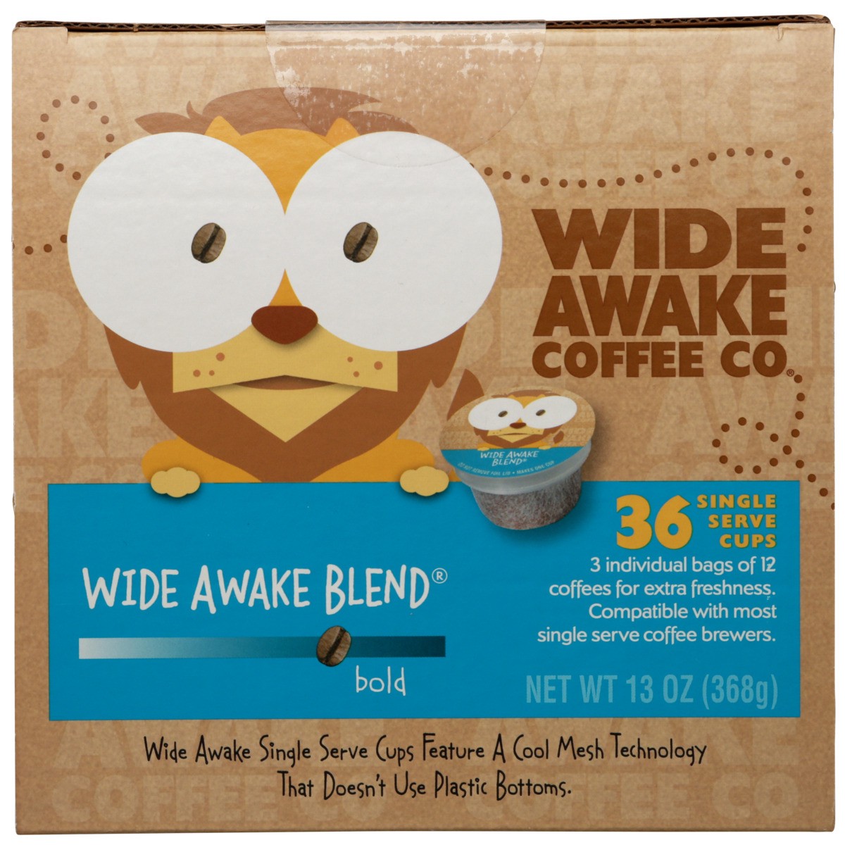 slide 12 of 12, Wide Awake Bold Roast Wide Awake Blend 100% Arabica Coffee Single Serve Cups - 13 oz, 13 oz