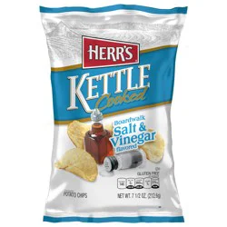 Herr's Kettle Cooked Boardwalk Salt & Vinegar Flavored Potato Chips 7.5 oz