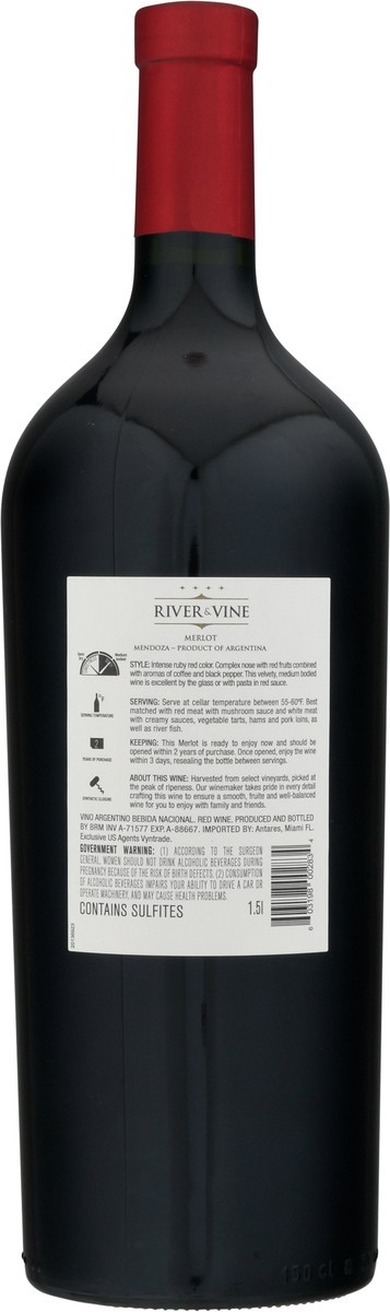 slide 6 of 9, River & Vine Merlot 1.5 l, 1.5 liter