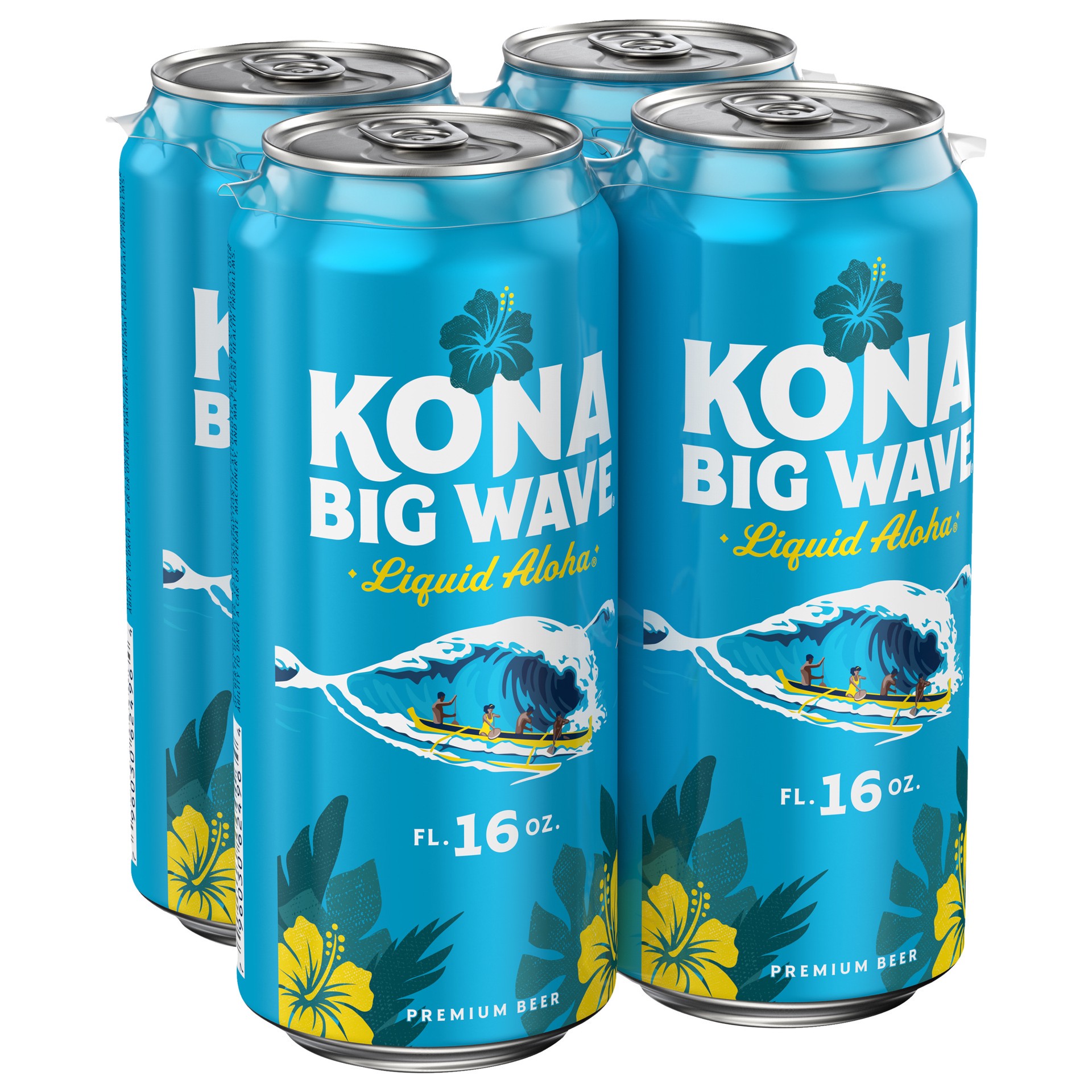 slide 2 of 5, Kona Brewing Co. Brewing Co Big Wave Golden Ale Beer 4, 16 fl oz Cans, 64 fl oz