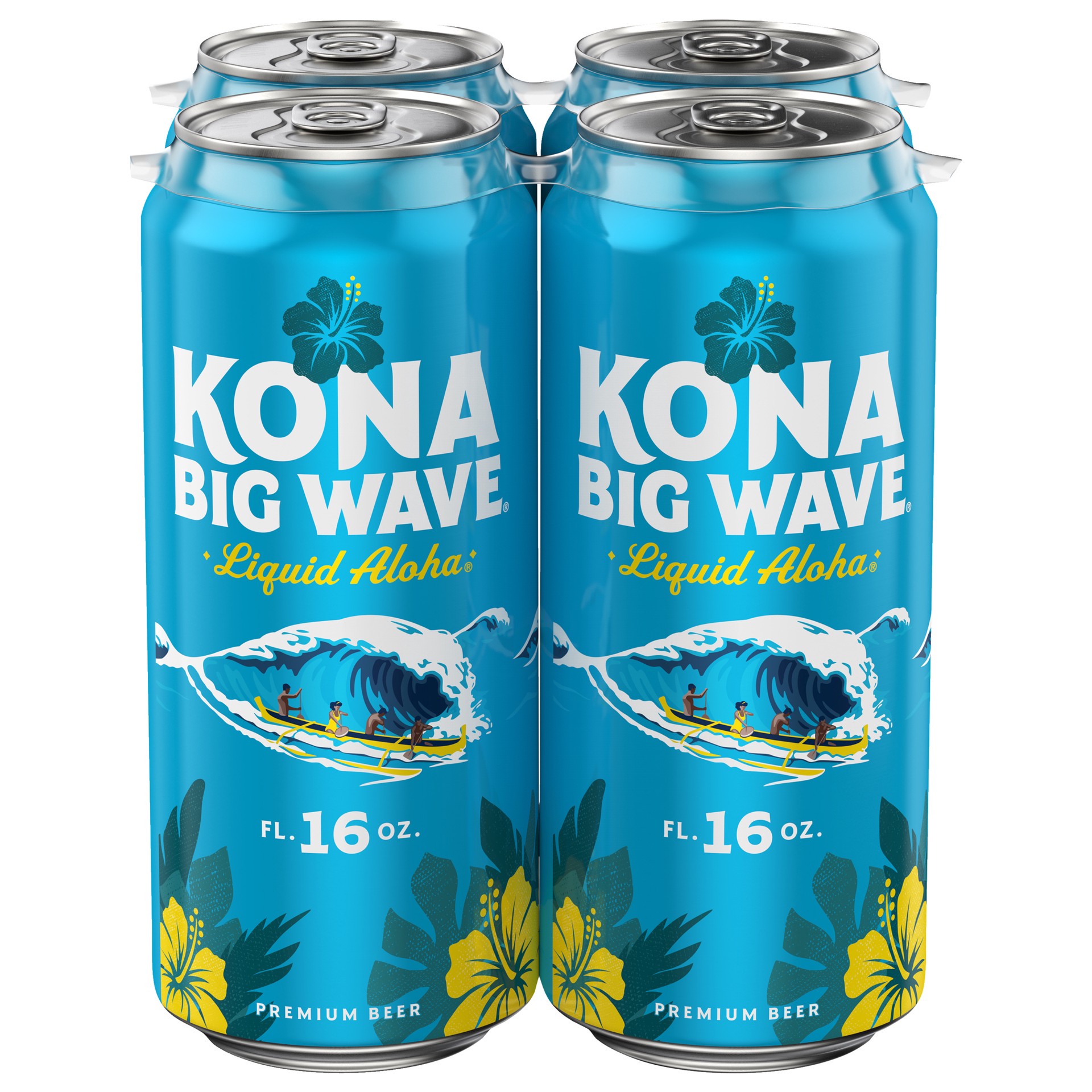 slide 3 of 5, Kona Brewing Co. Brewing Co Big Wave Golden Ale Beer 4, 16 fl oz Cans, 64 fl oz