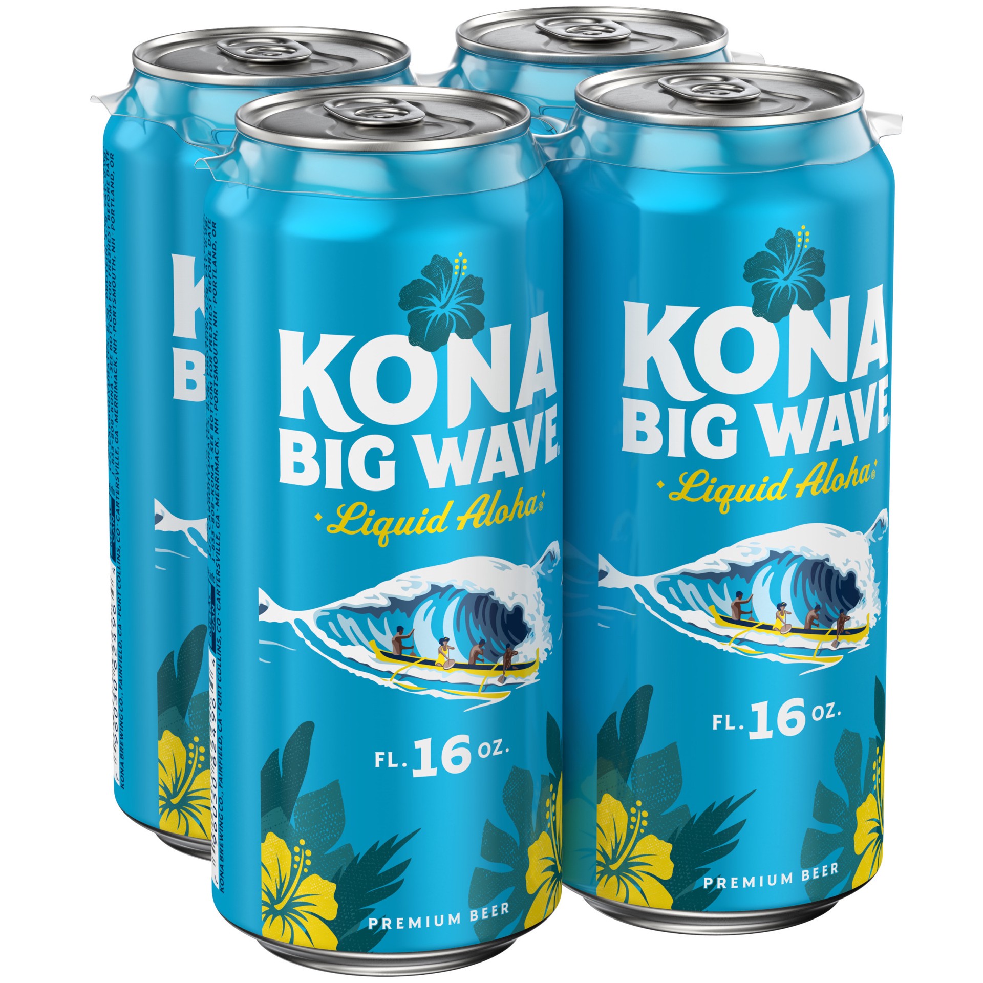 slide 1 of 5, Kona Brewing Co. Brewing Co Big Wave Golden Ale Beer 4, 16 fl oz Cans, 64 fl oz