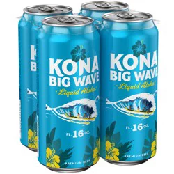 Kona Brewing Co. Big Wave Golden Ale Beer 4, 16 fl oz Cans
