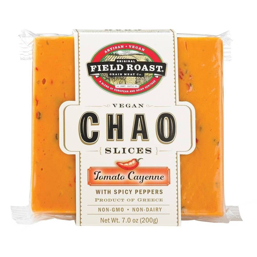 slide 1 of 5, Field Roast Chao Tomato Cayenne Vegan Cheese Slices, 7 oz