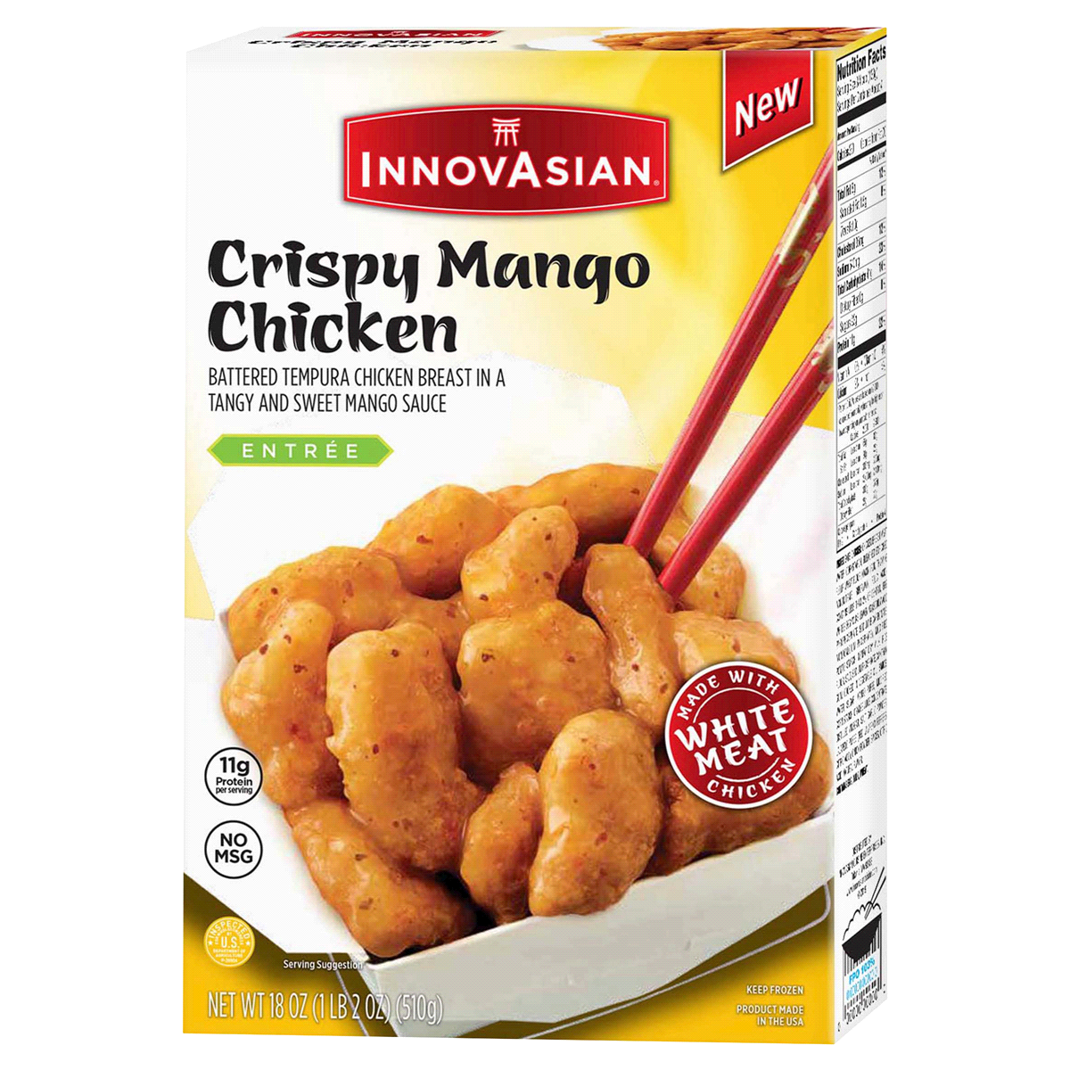 slide 1 of 9, InnovAsian Crispy Mango Chicken, 18 oz