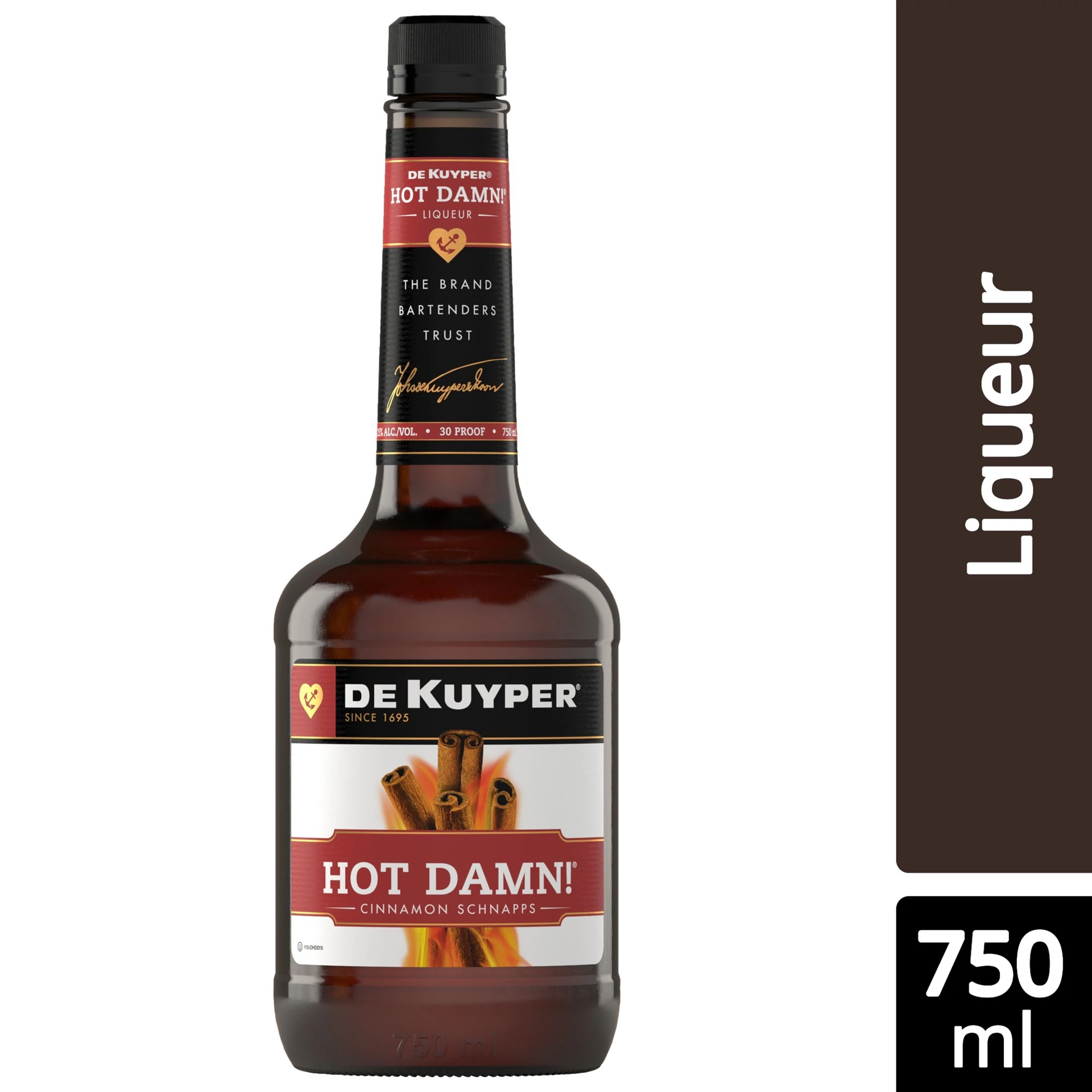 slide 2 of 2, DeKuyper Hot Damn! Cinnamon Schnapps Liqueur 750 Ml, 750 ml