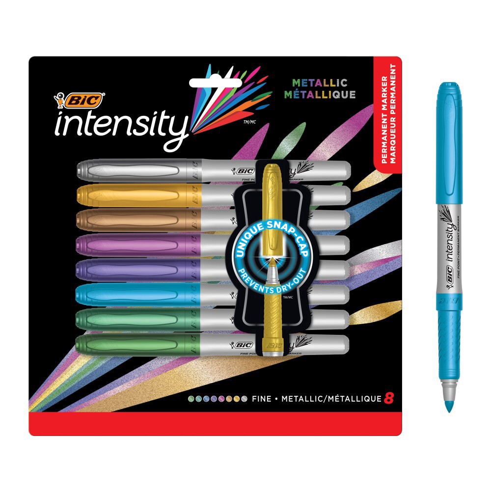 slide 2 of 6, Bic Mark It Assorted. Metallic Ink Permanent Marker, 8 ct