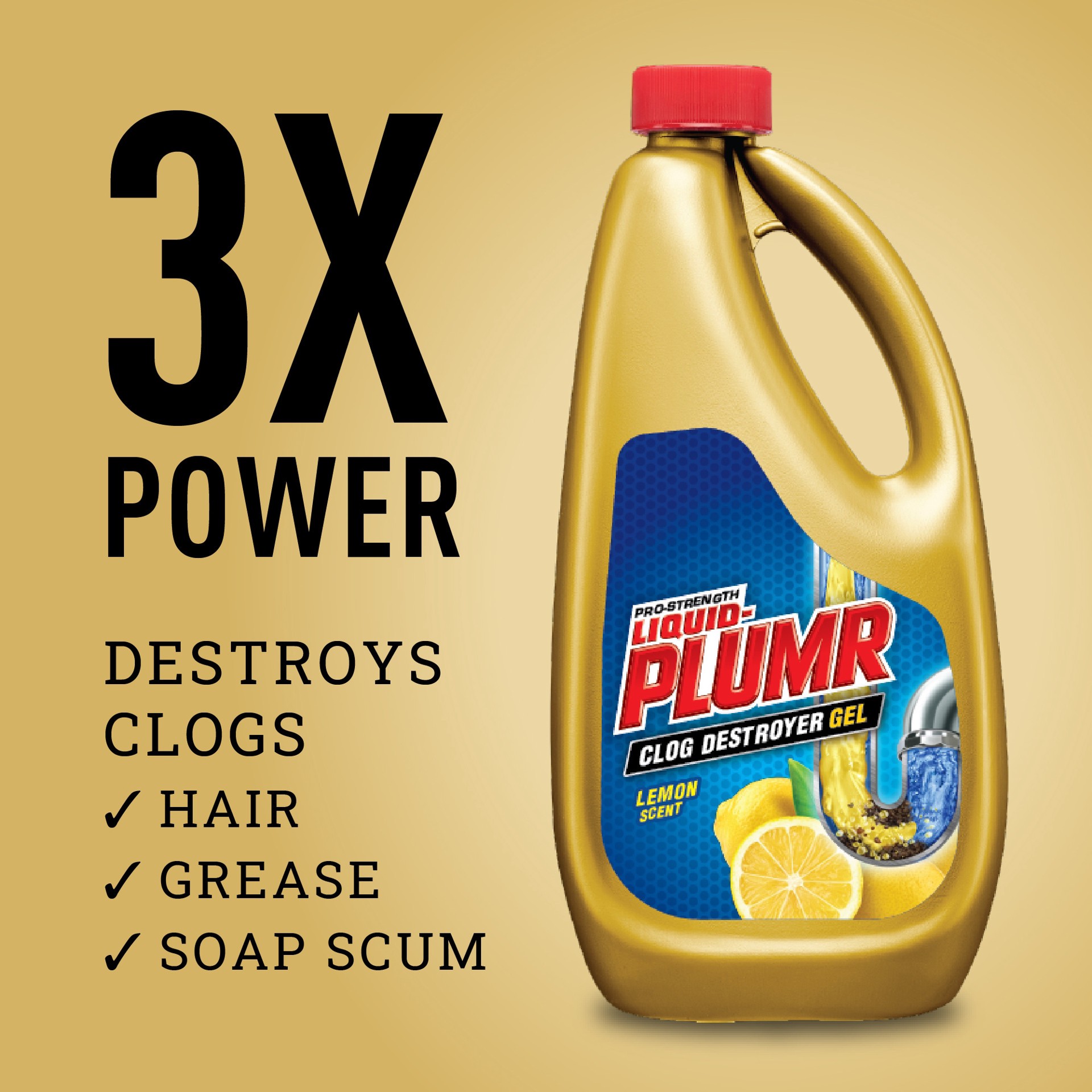 slide 2 of 5, Liquid-Plumr Pro-Strength Kitchen Clog Destroyer Gel - Lemon - 32 Ounces, 32 fl oz