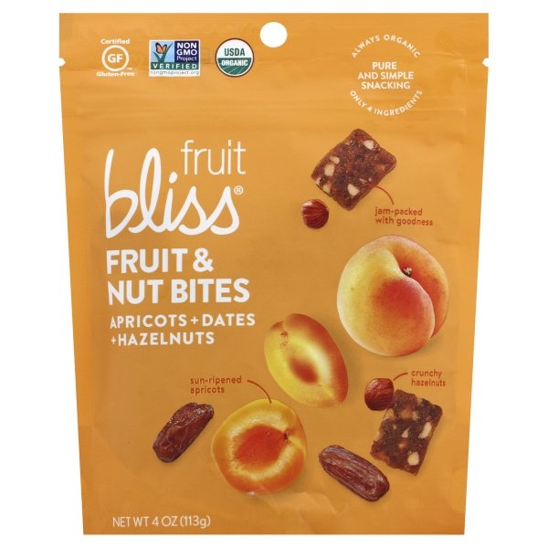 slide 1 of 1, Fruit Bliss Apricot Date Bites, 4 oz