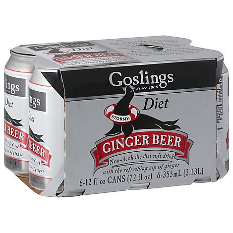 slide 1 of 1, Goslings Diet Ginger Beer - 6-12 Fl. Oz., 72 fl oz