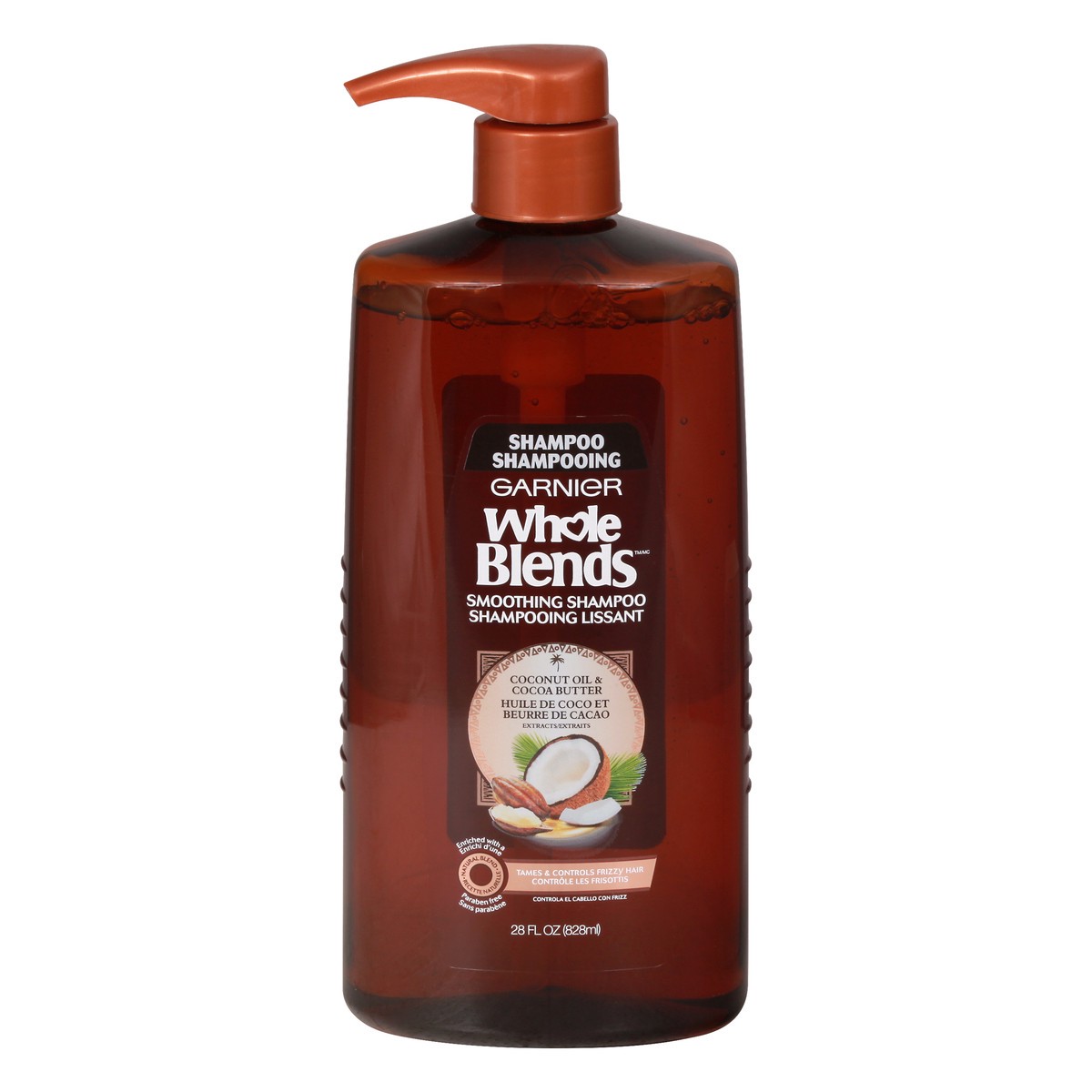 slide 1 of 12, Garnier Whole Blends Smoothing Pump Shampoo with Coconut Oil Extracts - 28 fl oz, 28 fl oz