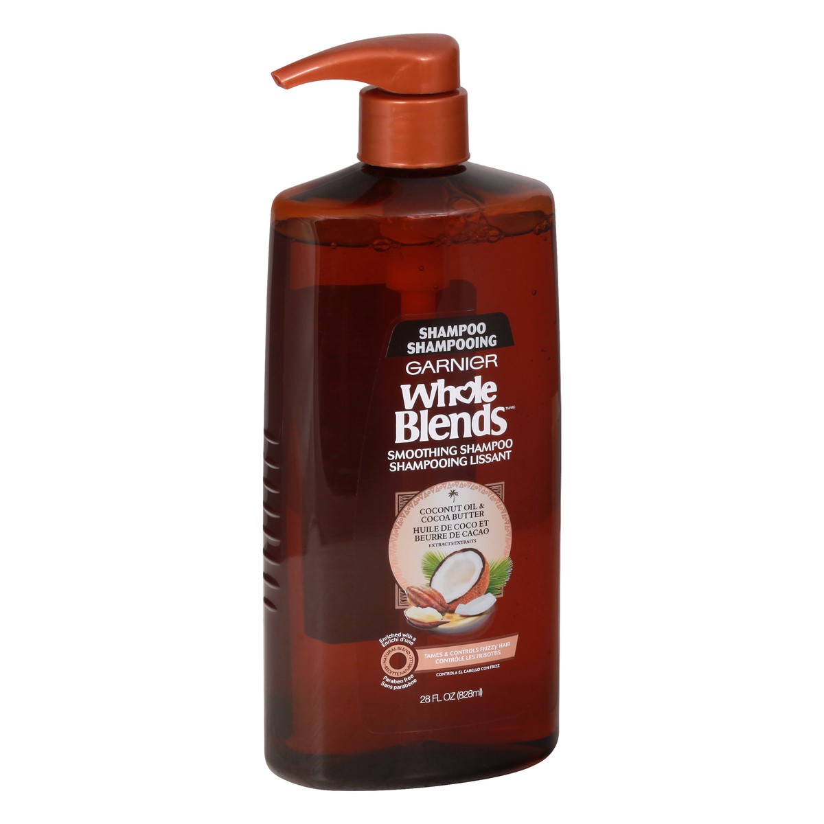 slide 5 of 12, Garnier Whole Blends Smoothing Pump Shampoo with Coconut Oil Extracts - 28 fl oz, 28 fl oz