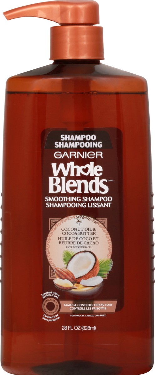 slide 8 of 12, Garnier Whole Blends Smoothing Coconut Oil & Cocoa Butter Extracts Shampoo 28 oz, 28 oz