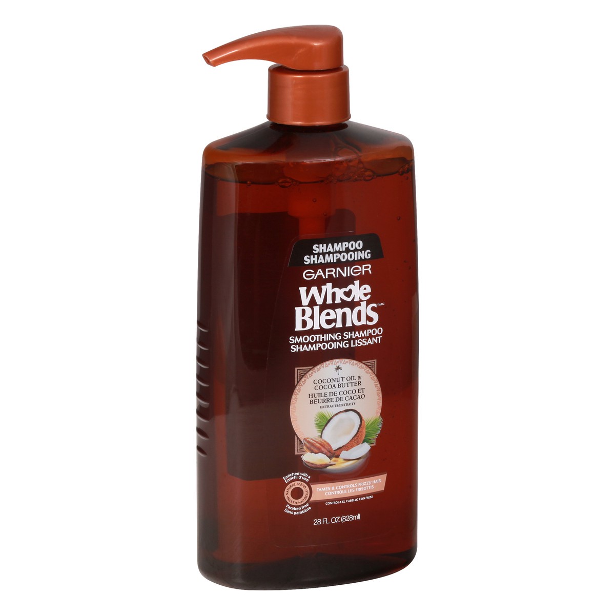 slide 7 of 12, Garnier Whole Blends Smoothing Pump Shampoo with Coconut Oil Extracts - 28 fl oz, 28 fl oz