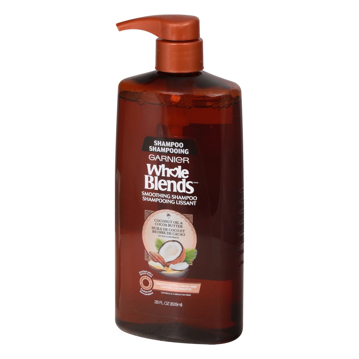 slide 8 of 12, Garnier Whole Blends Smoothing Pump Shampoo with Coconut Oil Extracts - 28 fl oz, 28 fl oz