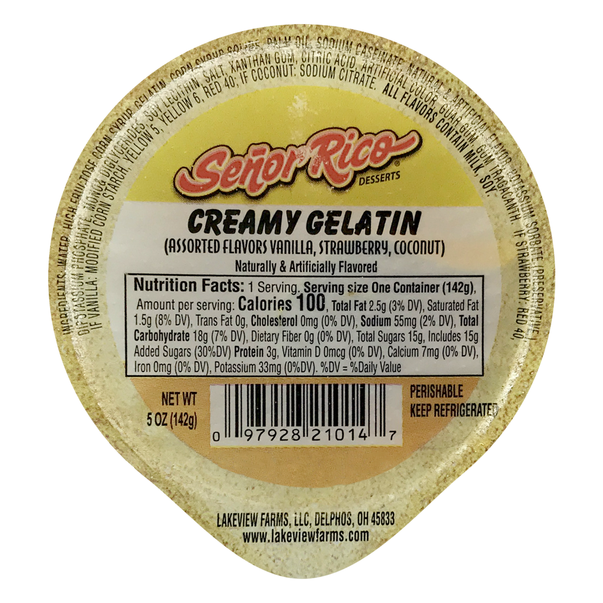 slide 1 of 1, Lakeview Farms Senor Rico Creamy Assorted Gel, 5 oz