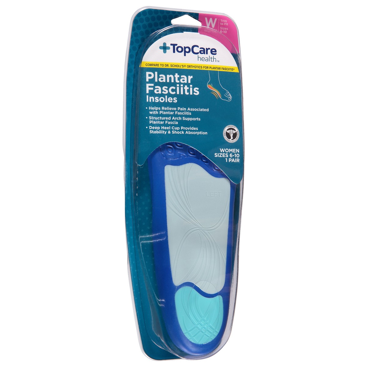 slide 10 of 12, Topcare Insoles Plantar Fascitis Women, 1 ct