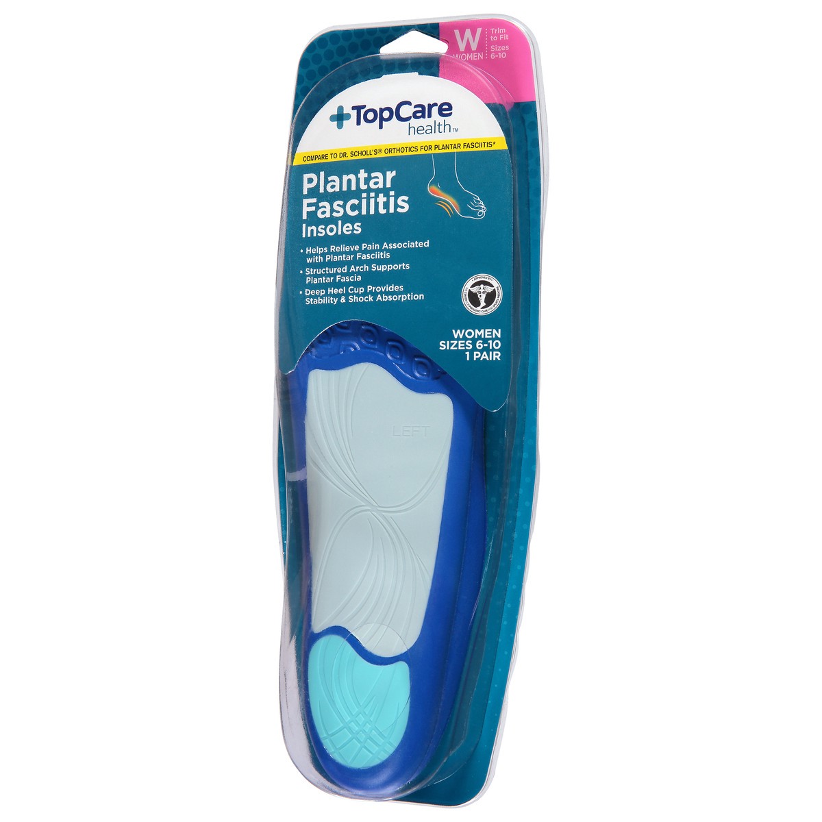 slide 6 of 12, Topcare Insoles Plantar Fascitis Women, 1 ct