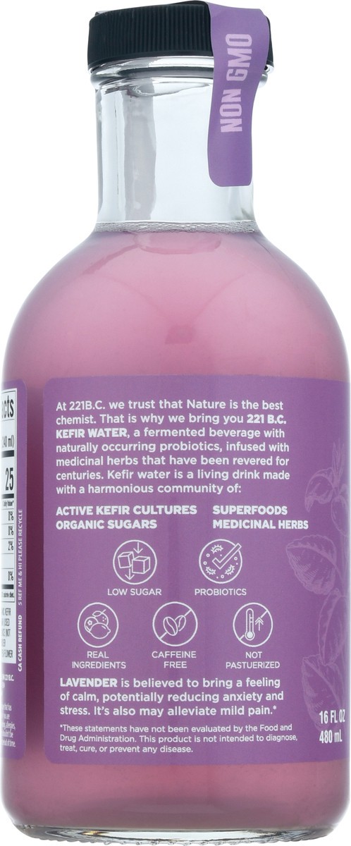 slide 9 of 13, 221 B.C. Water Kefir Lavender Lemon Ver - 16 fl oz, 16 fl oz