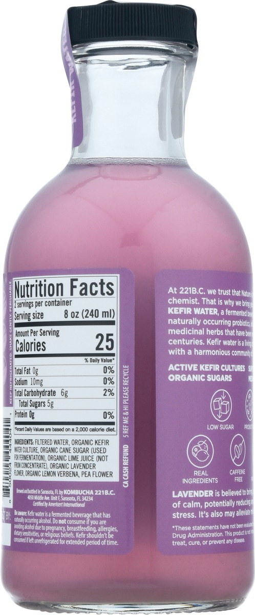 slide 12 of 13, 221 B.C. Water Kefir Lavender Lemon Ver - 16 fl oz, 16 fl oz