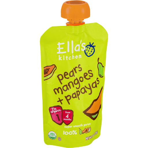 slide 2 of 9, Ella's Kitchen Organic Pureed Baby Food Pouch - Stage 1 Pear Mango Papaya, 3.5 oz