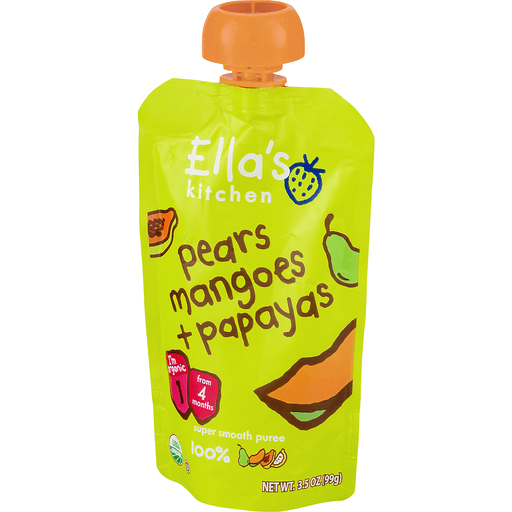 slide 3 of 9, Ella's Kitchen Organic Pureed Baby Food Pouch - Stage 1 Pear Mango Papaya, 3.5 oz