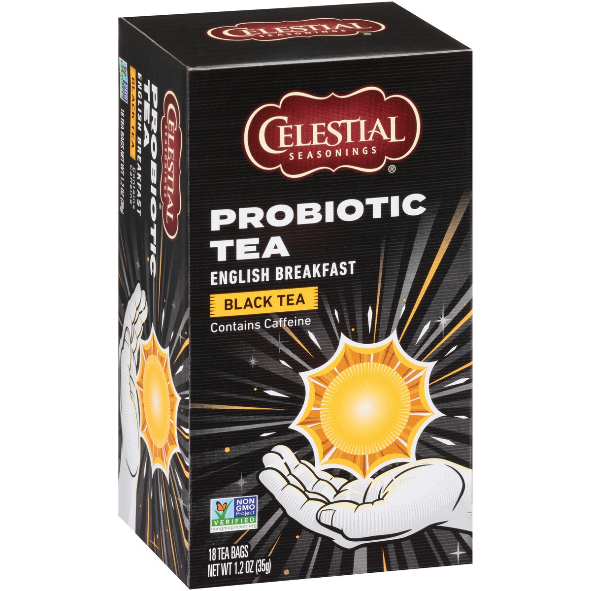 slide 3 of 8, Celestial Seasonings Probiotic Tea English Breakfast Black Tea Bags, 16 Ct, 1 ct