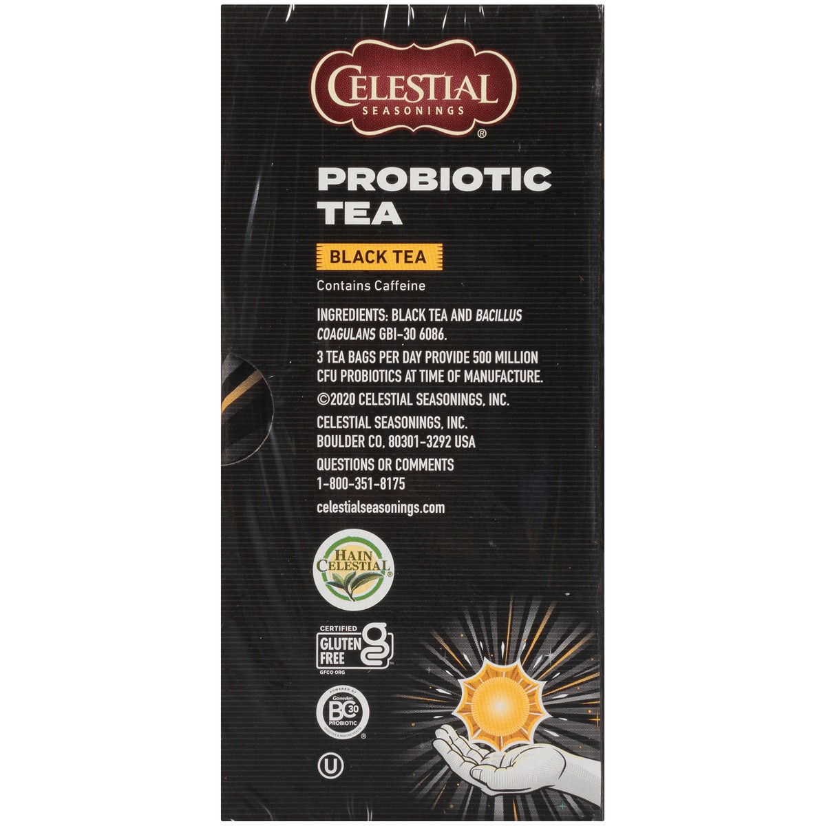 slide 7 of 8, Celestial Seasonings Probiotic Tea English Breakfast Black Tea Bags, 16 Ct, 1 ct