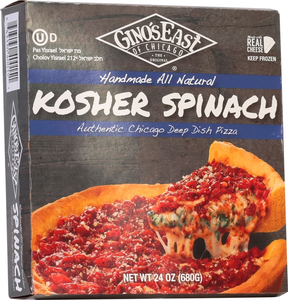 slide 1 of 1, Gino's East of Chicago Kosher Spinach Authentic Chicago Deep Dish Pizza, 24 oz