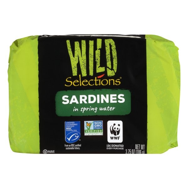 slide 1 of 1, Wild Selections Sardines In Spring Water, 3.75 oz